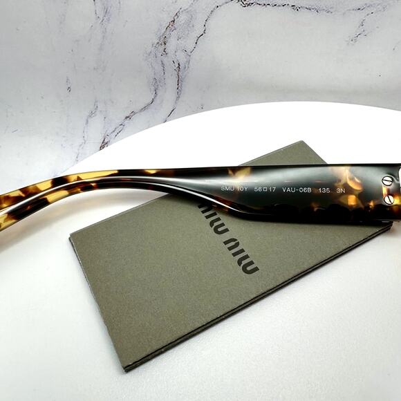 New MIU MIU Sunglasses Brown Square Gold Full Rim 56mm MIU MIU - Picture 8 of 15